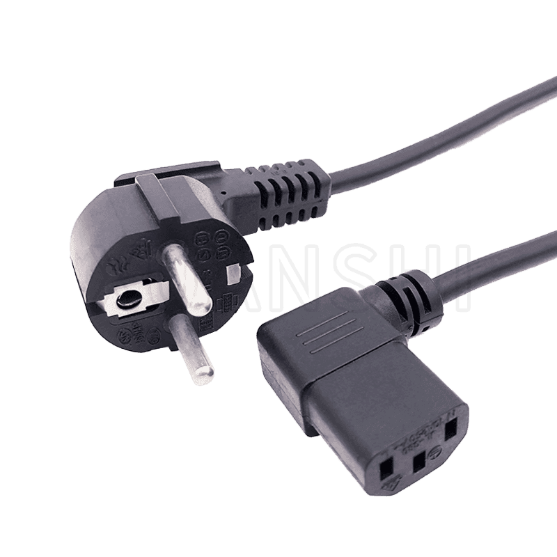 European plug power cord with right angle C13 connector JL-3,JL-38D