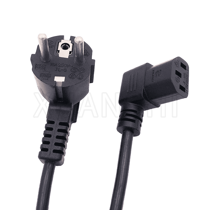 European plug power cord with right angle C13 connector JL-3,JL-38D