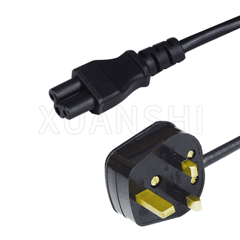 UK 3 pin plug power cord with C5 connector JL-50-1,JL-48