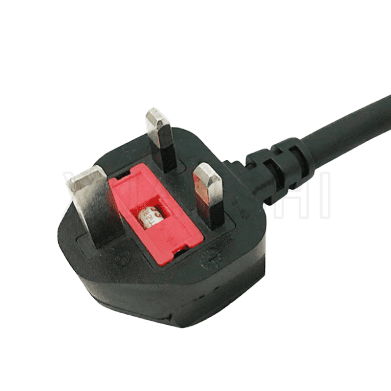 UK 3 pin plug power cord with socket JL-49,JL-49B